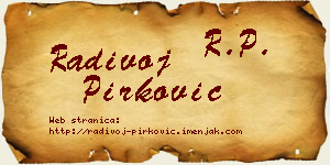 Radivoj Pirković vizit kartica